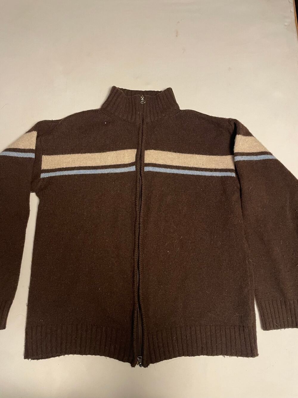 k-one sportswear sweater full zip wool blend mens medium